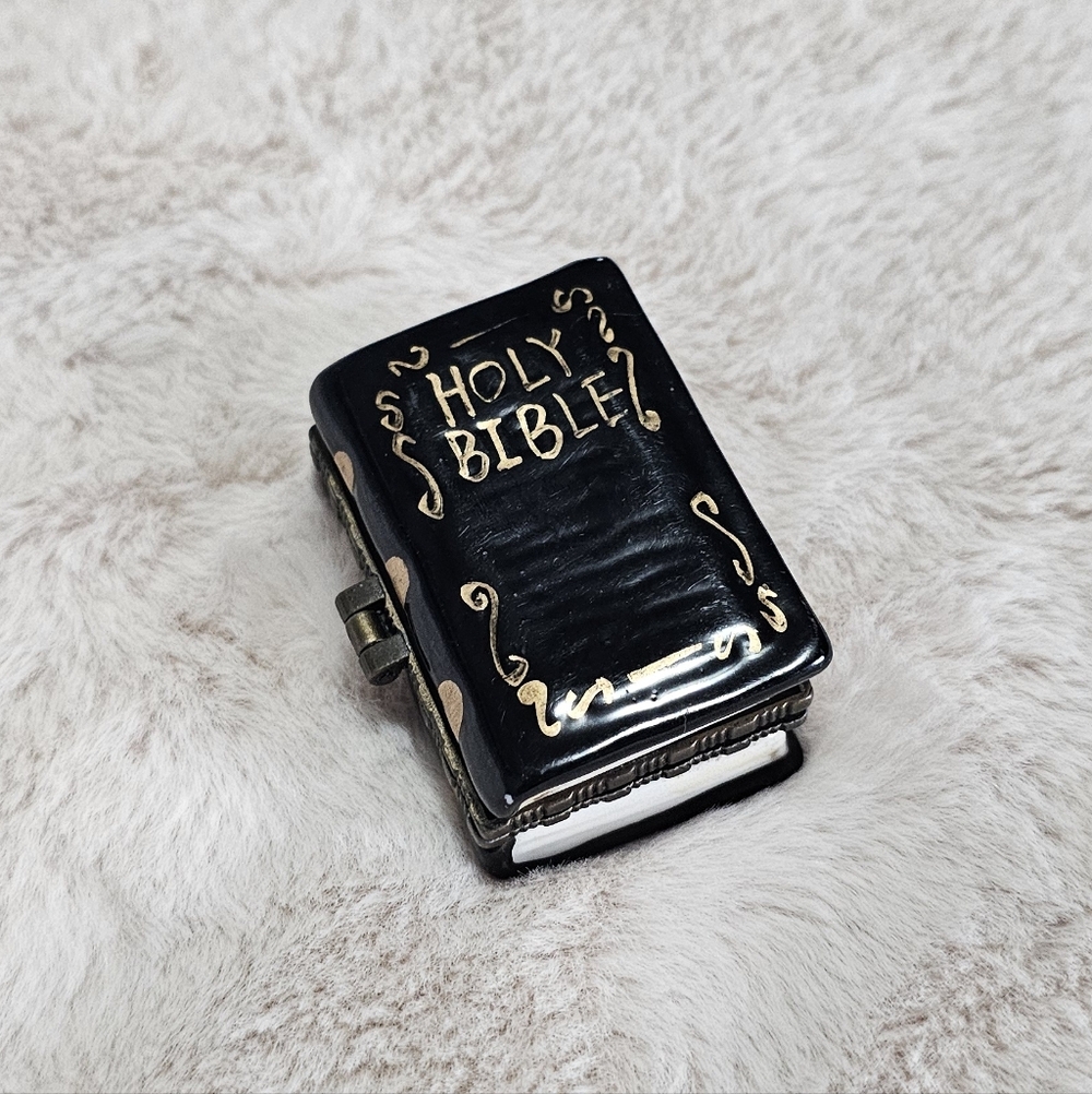 Black and Gold Miniature Holy Bible Locket